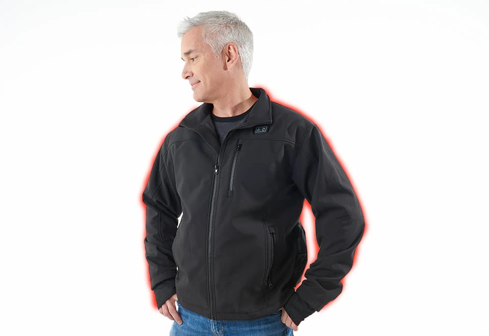 New ๐ฏ Men's Rechargeable Heated Softshell Jacket by Sharper Image ๐