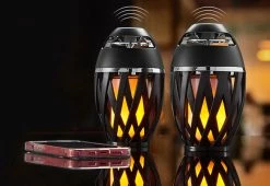 Top 10 🥰 Tiki Torch Outdoor Bluetooth Speakers (Set of 2) by Sharper Image ⭐