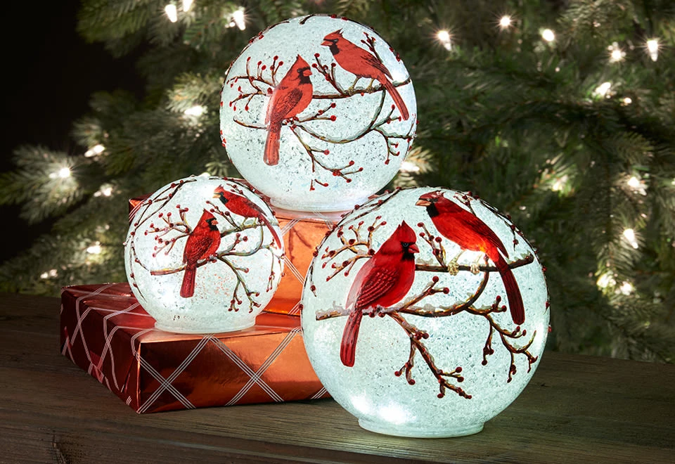 Wholesale ๐ LED Cardinal Globes (Set of 3) by Melrose International, LLC ๐