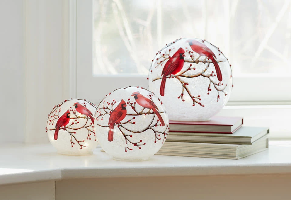 Wholesale ๐ LED Cardinal Globes (Set of 3) by Melrose International, LLC ๐ - Image 2