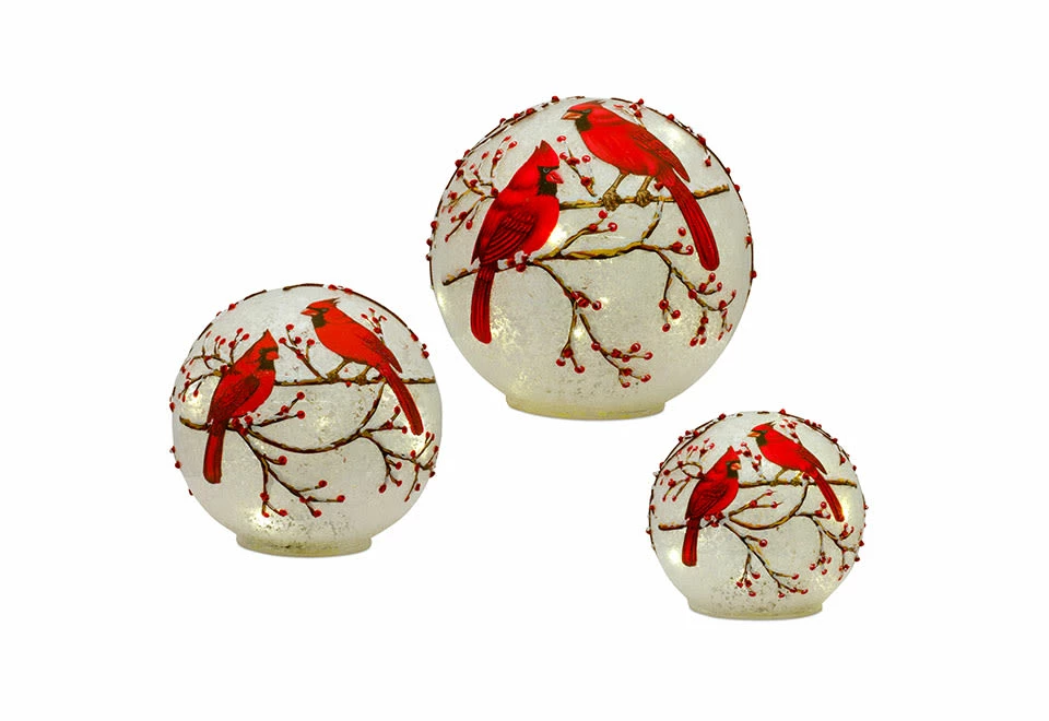 Wholesale ๐ LED Cardinal Globes (Set of 3) by Melrose International, LLC ๐ - Image 3